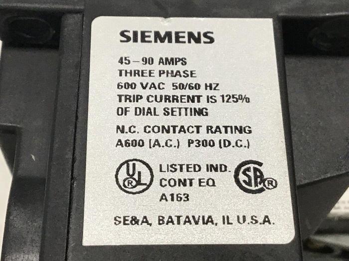 Used SIEMENS Overload Relay 48B5K3M20 Used