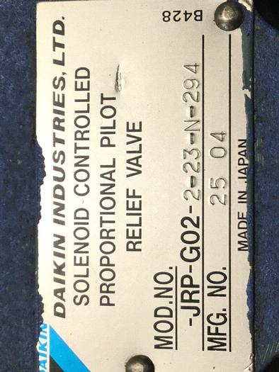 Used DAIKIN Relief Valve JRP-G02-2-23-N-294 #102409
