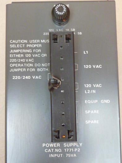 Used ALLEN BRADLEY Power Supply 1771-P2 SER B #32635