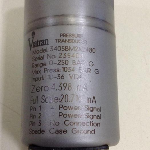 Used VIATRAN Pressure Transducer 3405BM2X2480 #82203