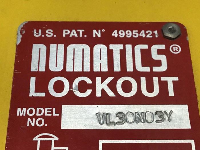 Used NUMATICS Manual Lockout Valve VL30N03Y #112914