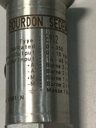 Used BOURDON SEDEME Pressure Sensor / Transmitter E912 Used