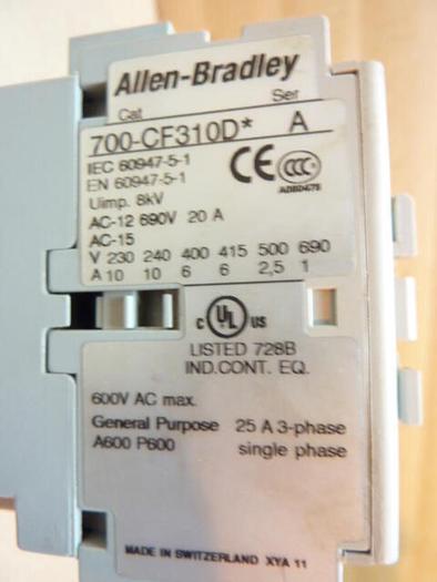 Used ALLEN BRADLEY Control Relay 700-CF310D SER A #76088