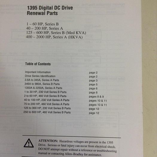 Used ALLEN BRADLEY Renewal Parts 1395-6.0 #70773
