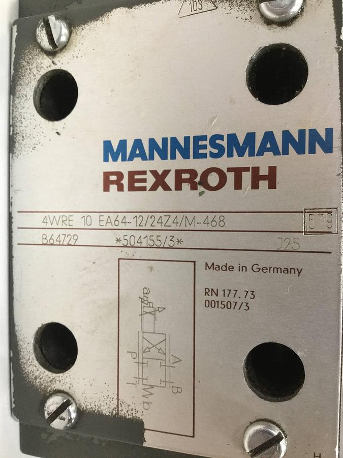 Used MANNESMANN REXROTH Proportional Flow Control Valve 4WRE10EA641224Z4M468 Used