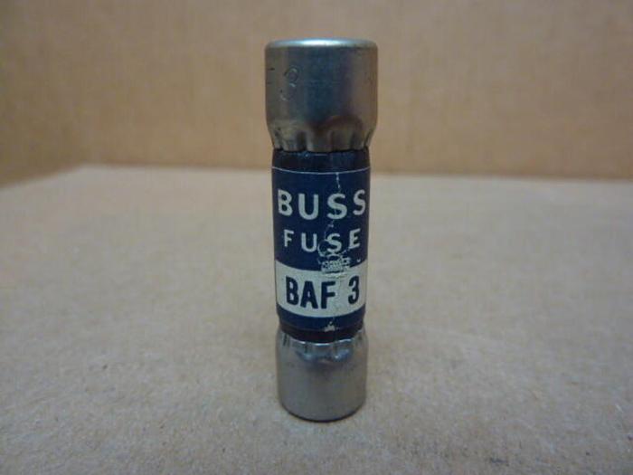 Used BUSSMANN 3 Amp Fuse BAF-3 #33657