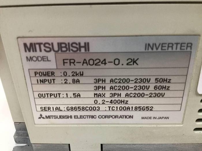 Used MITSUBISHI Inverter FR-A024-0.2K #99012