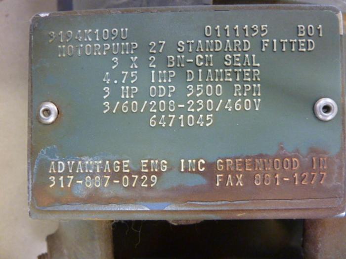 Used US MOTORS 7.5 HP Motor Pump C516 #60384