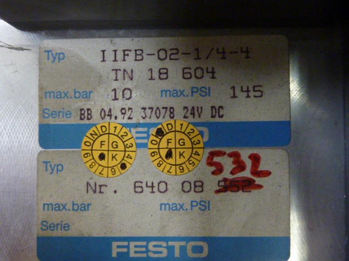 Used FESTO Control Block / Valve Terminal IFB8-02 #52682