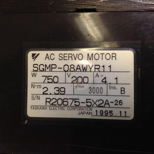 Used YASKAWA AC Servo Motor SGMP-08AWYR11 #79196