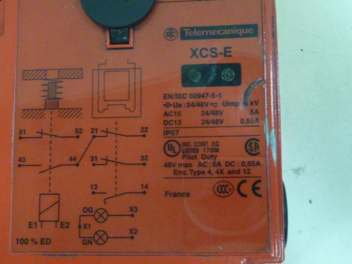 Used TELEMECANIQUE Safety Interlock Switch XCS-E #73822