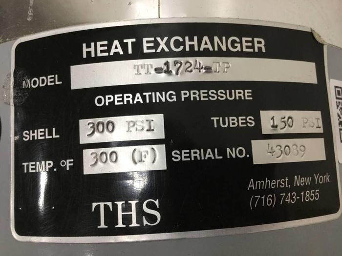 Used TECHNICAL HEAT TRANSFER Heat Exchanger TT-1724-TP #93290