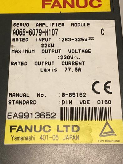Used FANUC Servo Amplifier Drive A06B-6079-H107 Used
