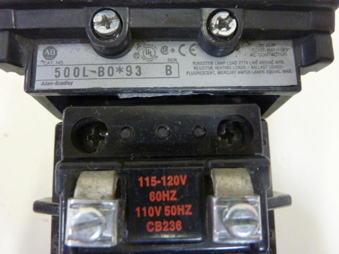 Used ALLEN BRADLEY Contactor 500L-B0.93 SER B #50732