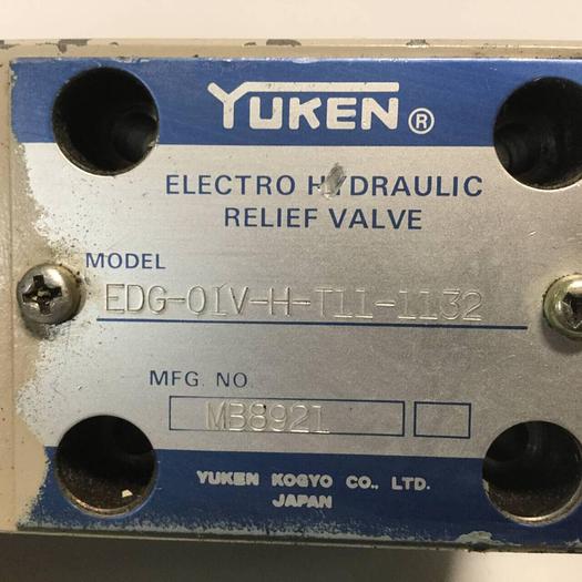 Used YUKEN Electro Hydraulic Relief Valve EDG-01V-H-T11-1132 #91583