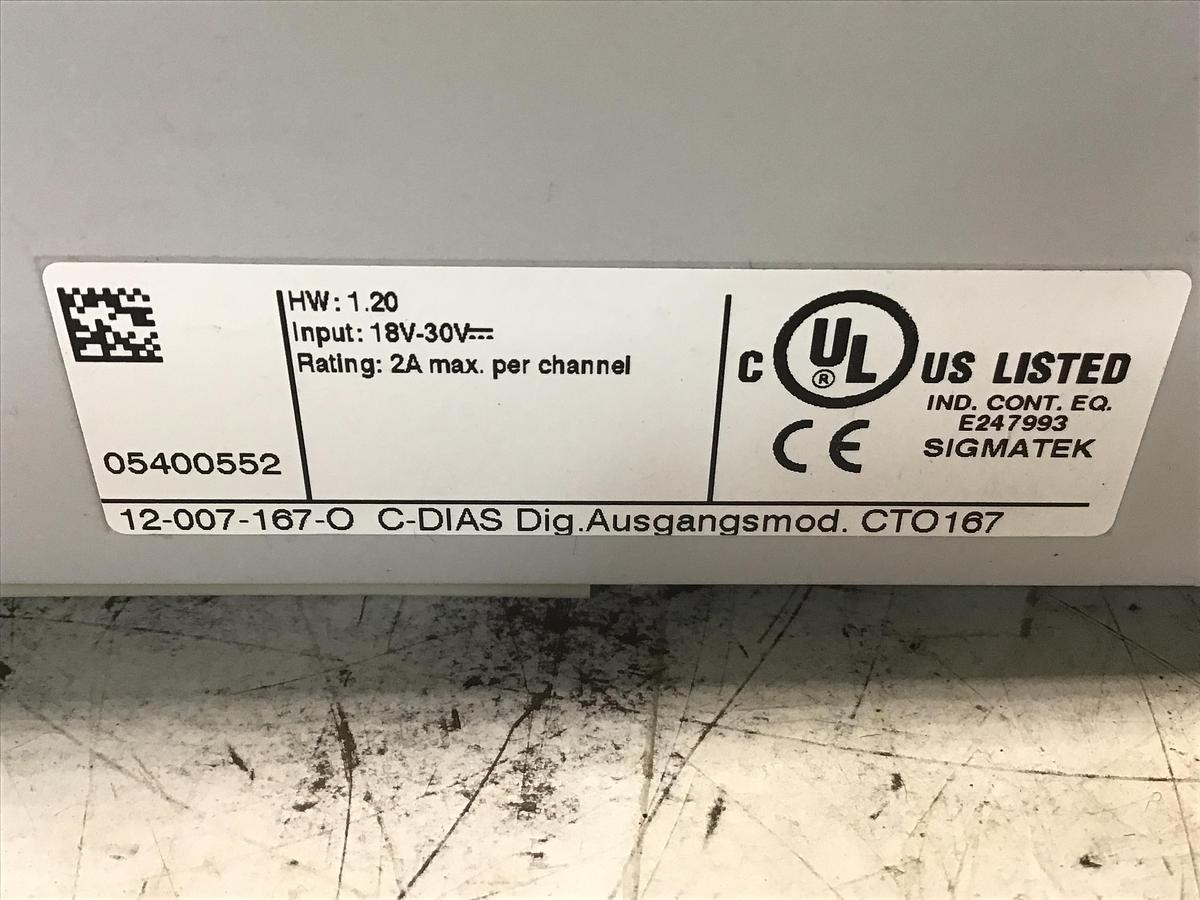 Used SIGMATEK 12-007-167-0 CTO167 Module Used #143848