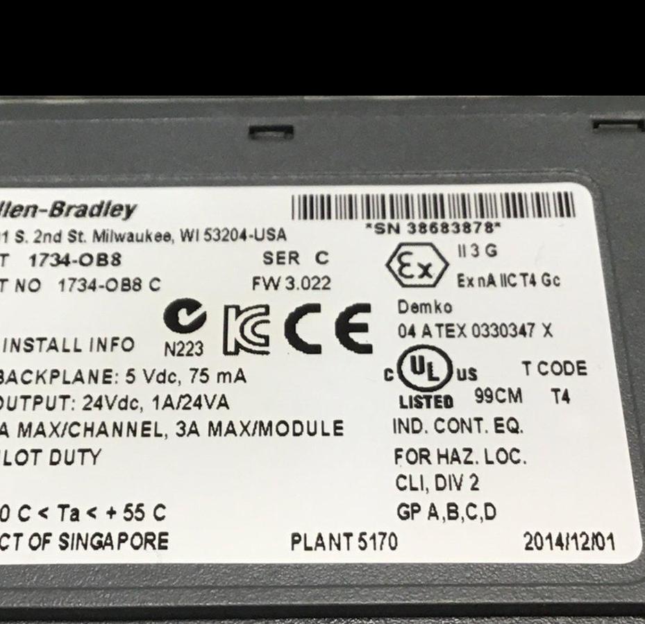 Used ALLEN BRADLEY Output Module 1734-OB8 SER C USED