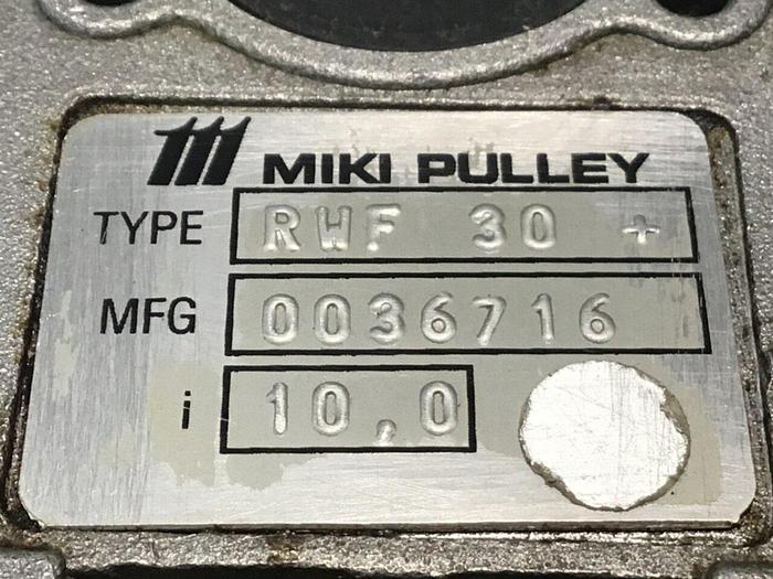 Used MIKI PULLEY Gear Reducer RWF-030 #119925