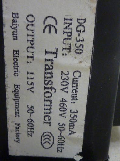 Used BAIYUN ELECTRIC Transformer DG-350 #60814