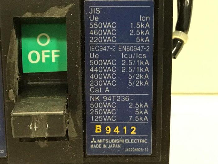 Used MITSUBISHI 40 Amp Breaker NF50-CP-40 & SWITCH Used #125561