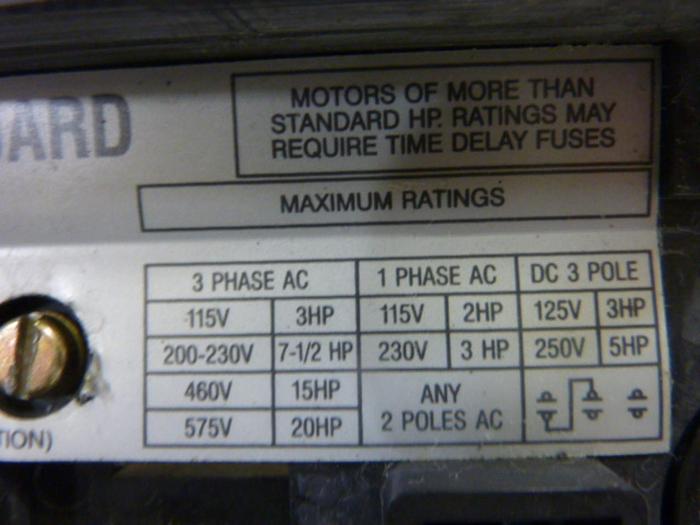 Used ALLEN BRADLEY 30 Amp Disconnect Switch 1494V-DS30 SER A #51590