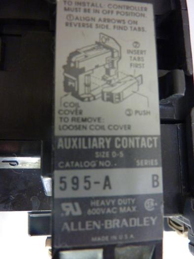 Used ALLEN BRADLEY Starter 509-BO. SER B W24 #47102
