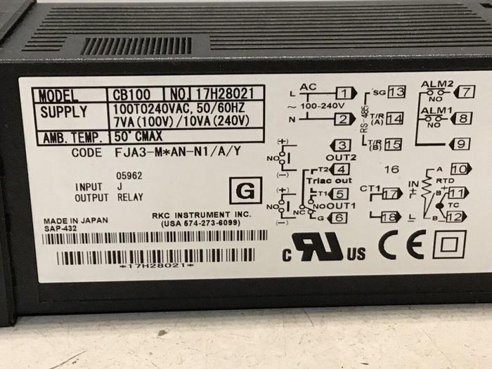 Used RKC Temperature Control CB100 FJA3-MAN-N1 #124241