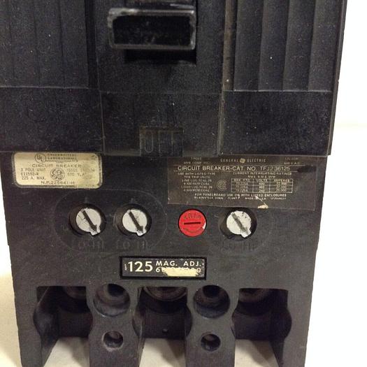Used GENERAL ELECTRIC / GE 125 Amp Circuit Breaker TFJ236125 Used