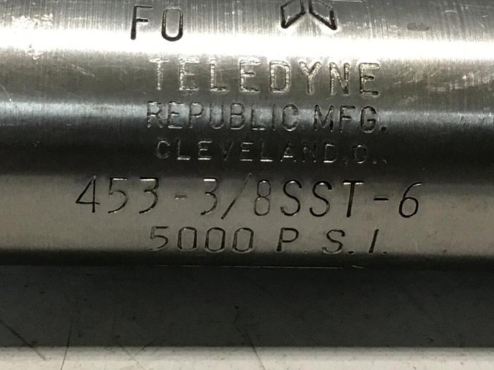 Used TELEDYNE Hydraulic Valve 453-3/8SST-6 #116209