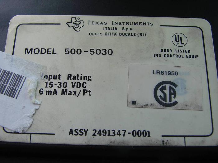 Used TEXAS INSTRUMENTS Input Module 500-5030 #10762