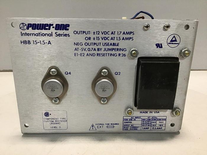Used POWER-ONE Power Supply HBB15-1.5-A #112397