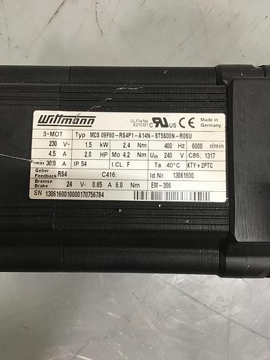 Used WITTMANN Motor MCS 09F60-RS4P1-A14N-ST5S00N-R0SU Used #133481wi
