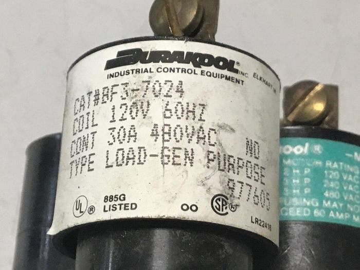 Used DURAKOOL Contactor Relay BF3-7024 #127441