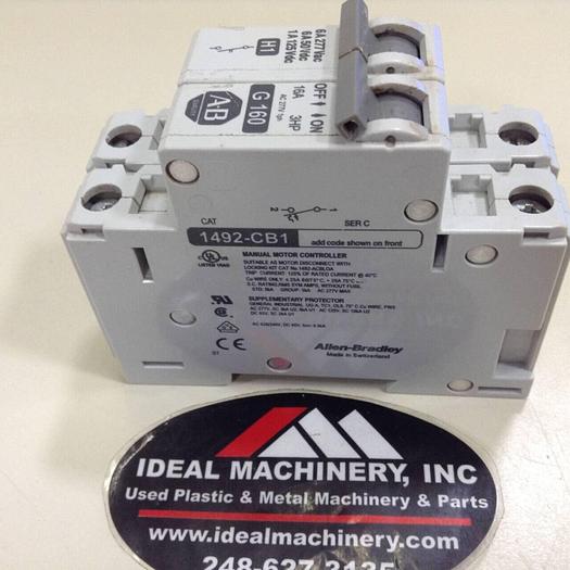 Used ALLEN BRADLEY 16 Amp Circuit Breaker 1492-CB1/G160 SER C #74210