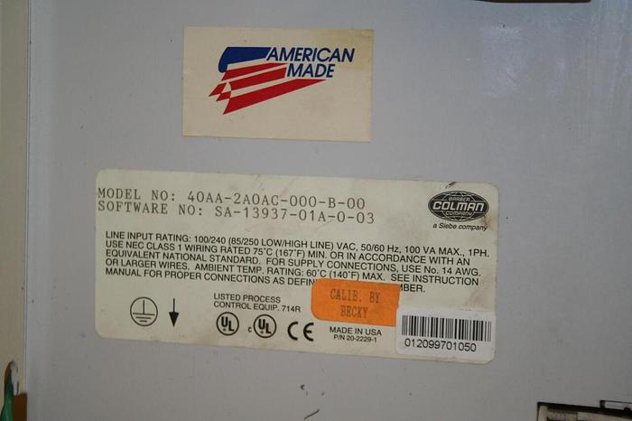 Used BARBER COLMAN Control Card Rack 40AA-2A0AC-000-B-00 Used