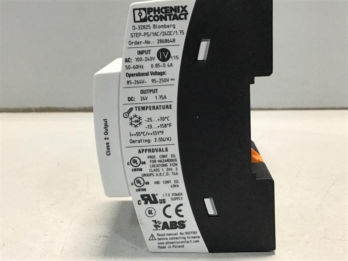 Used PHOENIX CONTACT Power Supply 2868648 #120757