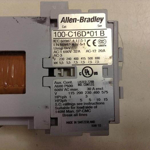 Used ALLEN BRADLEY Contactor 100-C16D.01 SER B #104160