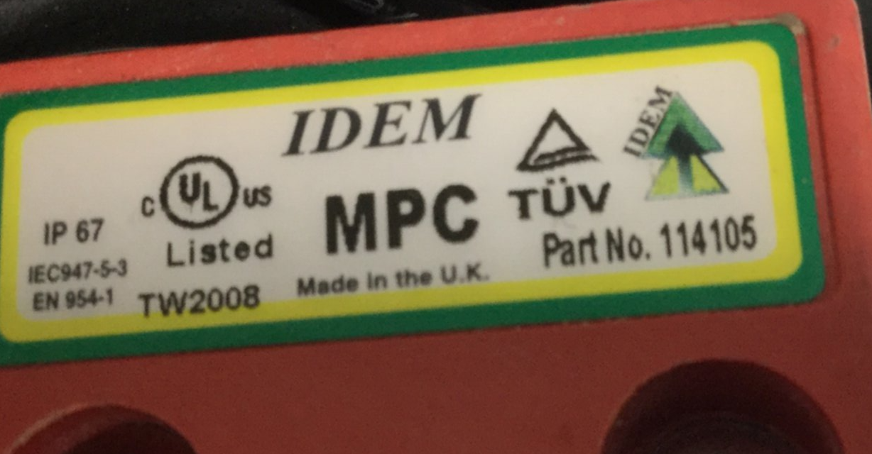 Used IDEM SAFETY SWITCHES Coded Miniature Switch 114105 USED