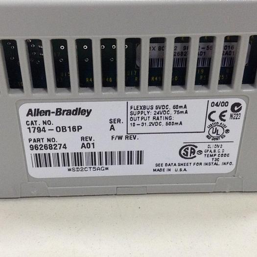 Used ALLEN BRADLEY I/O Module 1794-OB16 SER A #71872