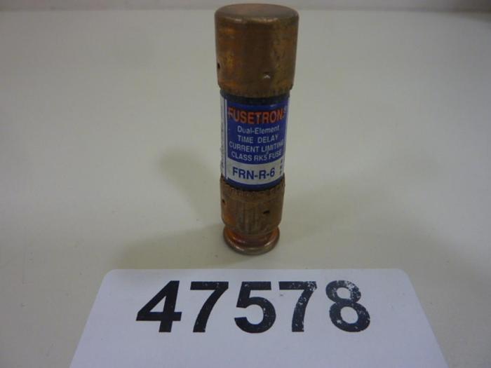 Used FUSETRON 6 Amp Fuse FRN-R-6 #47578