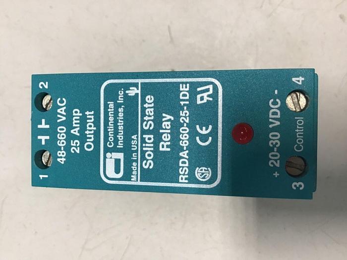 Used CONTINENTAL INDUSTRIES Solid State Relay RSDA-660-25-1DE #138139