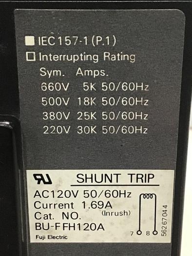 Used FUJI ELECTRIC 70 Amp Circuit Breaker BU-ESB3070 #127449