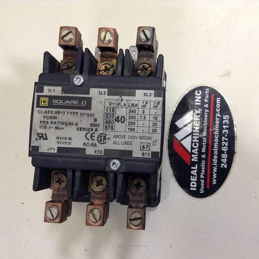 Used SQUARE D Contactor 8910-DPA43 #76027