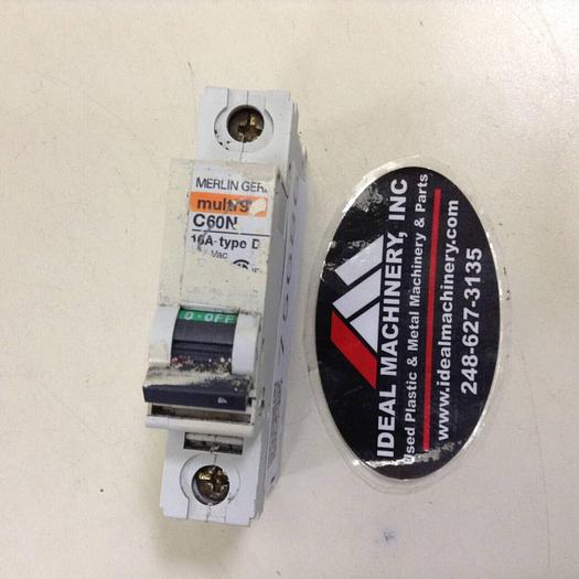 Used MERLIN GERIN 16 Amp Circuit Breaker C60N-16 #75686