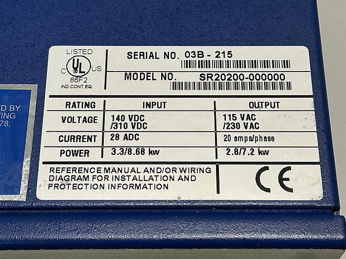 Used KOLLMORGEN SR20200-000000