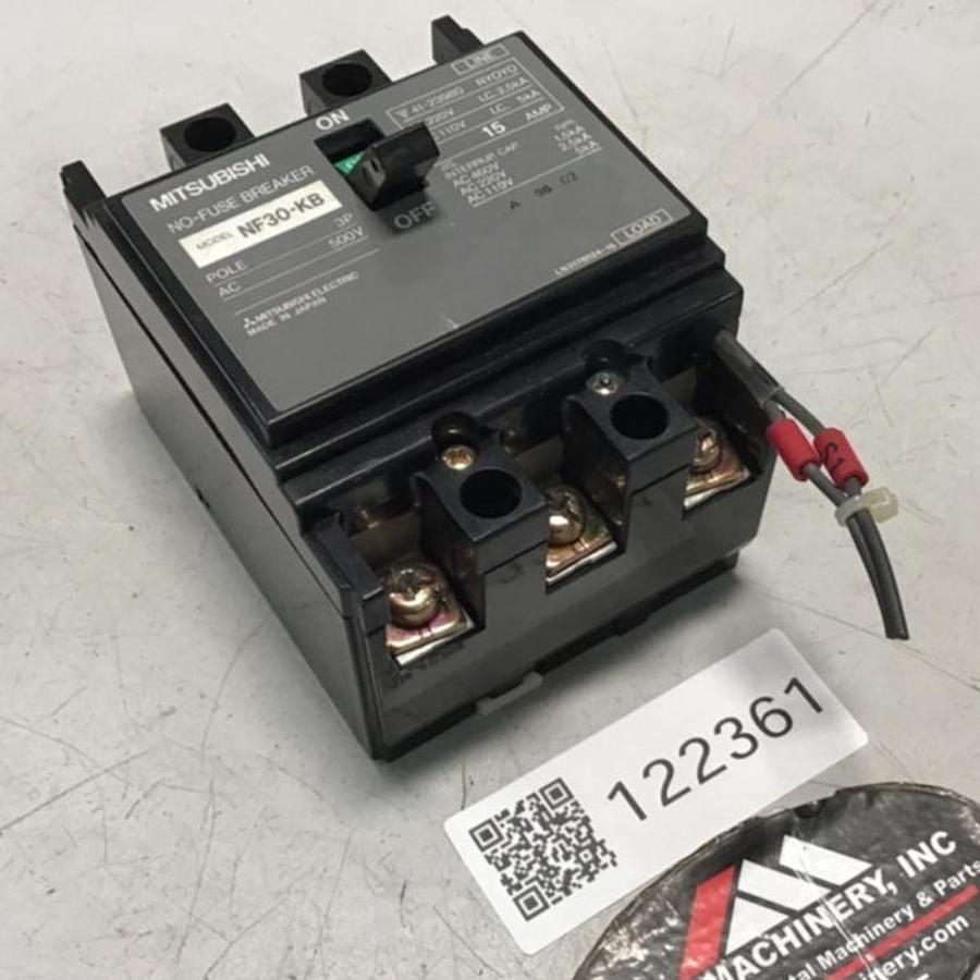 Used MITSUBISHI 15 Amp Breaker NF30-KB USED