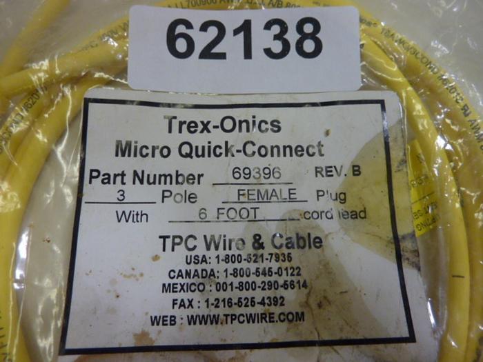 TPC WIRE & CABLE Cordset 69396 #62138