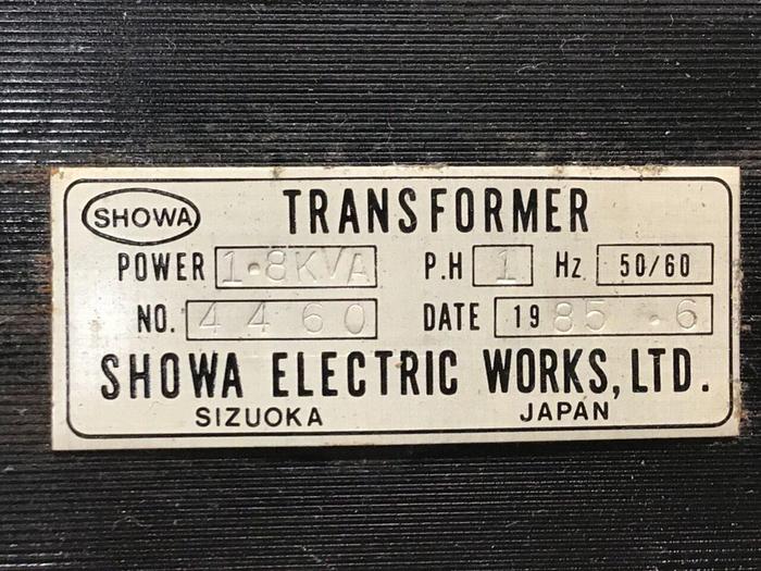Used SHOWA 1.8 KVA Transformer 4460 #116885