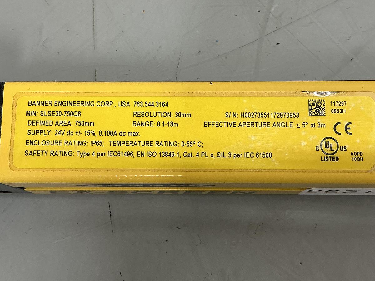 Used BANNER ENGINEERING SLSE30-750Q8