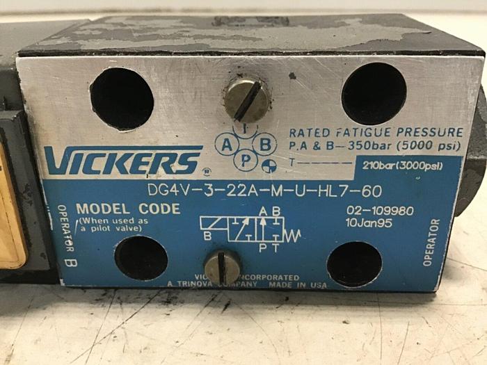 Used VICKERS Directional Hydraulic Valve DG4V322AMUHL760 Used